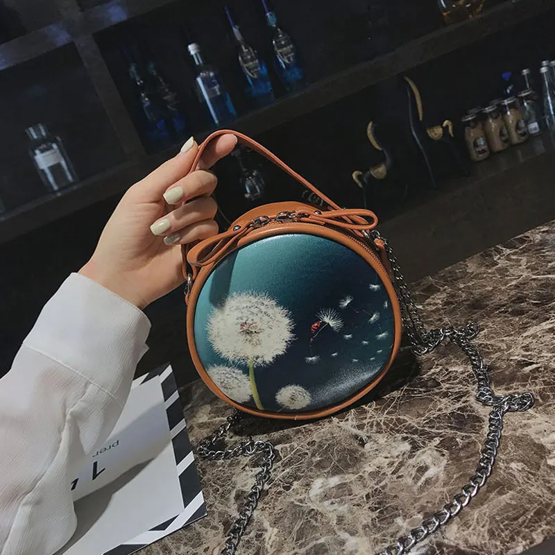 

1 Pcs Women Shoulder Crossbody Bag Round Dandelion Chain for Mobile Phone Money XR-Hot