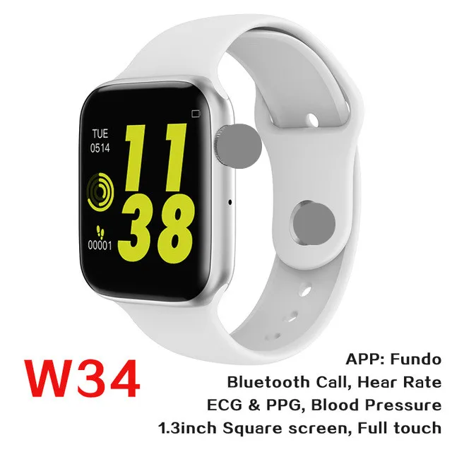 W34, Bluetooth, часы с циферблатом и функцией ответа, Смарт-часы, пульсометр, фитнес-трекер, браслет, браслет MTK 2502 IOS - Цвет: W34 silver