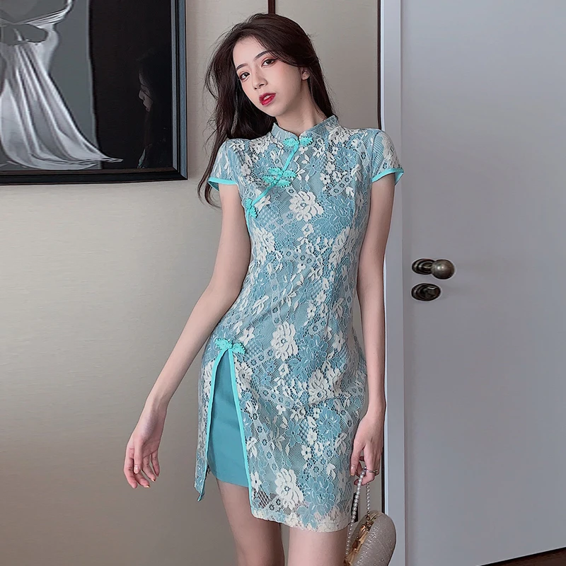 Женское элегантное платье с длинным рукавом в китайском стиле Cheongsam женское