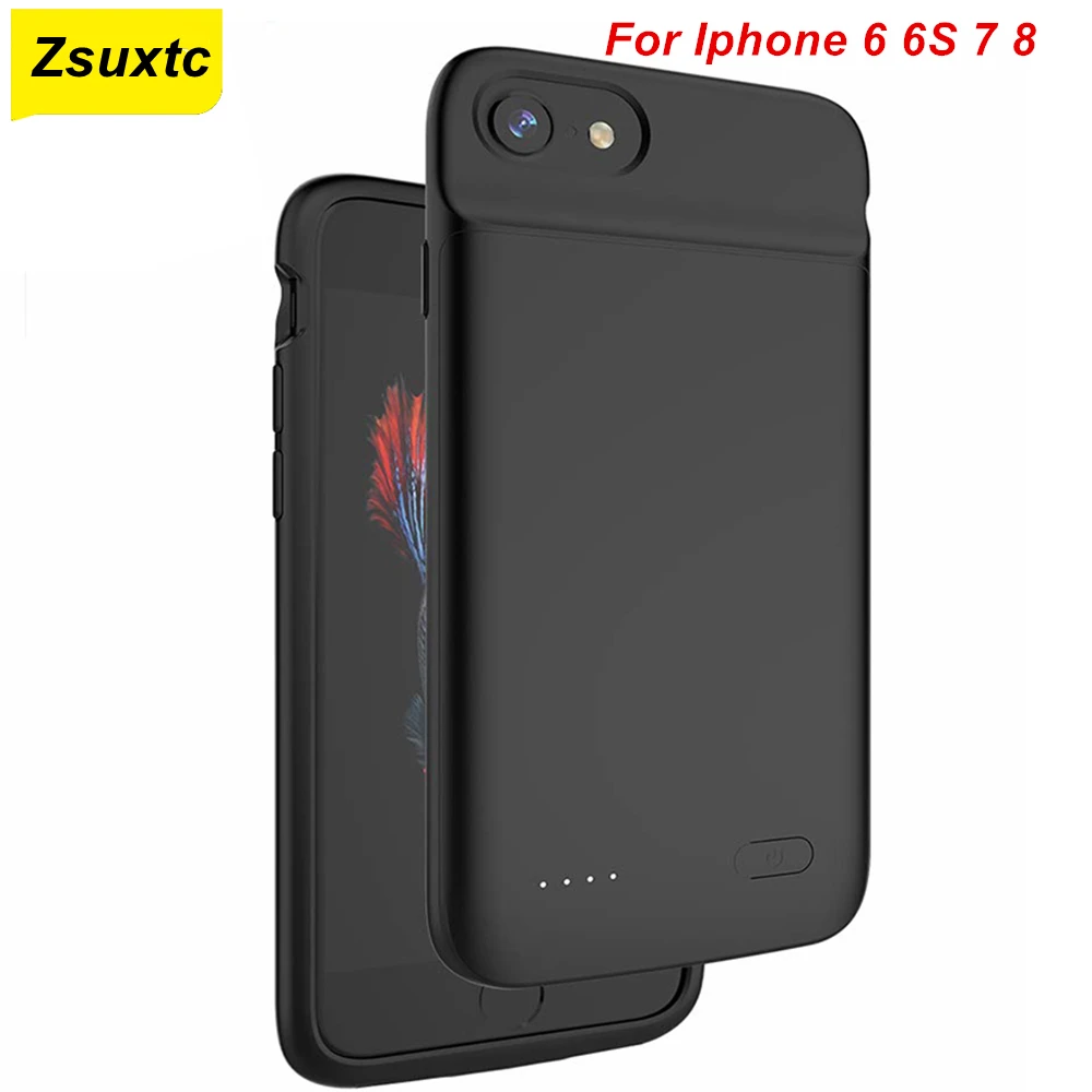 

For Iphone 6s Battery case Ultra-Thin Soft Silicone 3200 mAh Portable Cover Charging For iPhone 6S Battery Case For Iphone 6 7 8