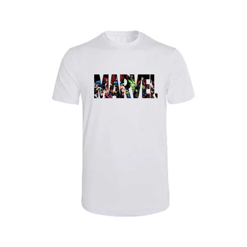 Мужская и женская футболка MARVEL модная повседневная из чистого хлопка с короткими