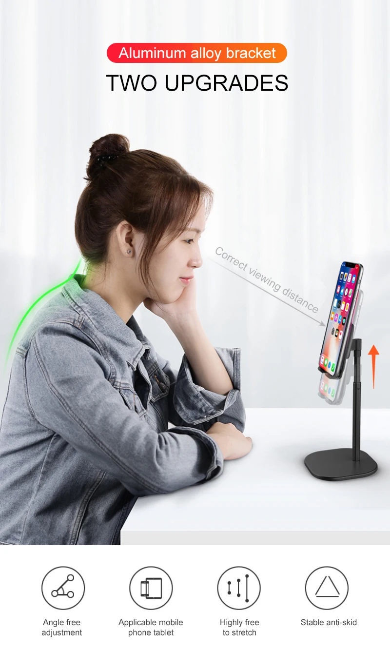 Алюминиевый Мобильный телефон регулируемая настольная подставка Настольный