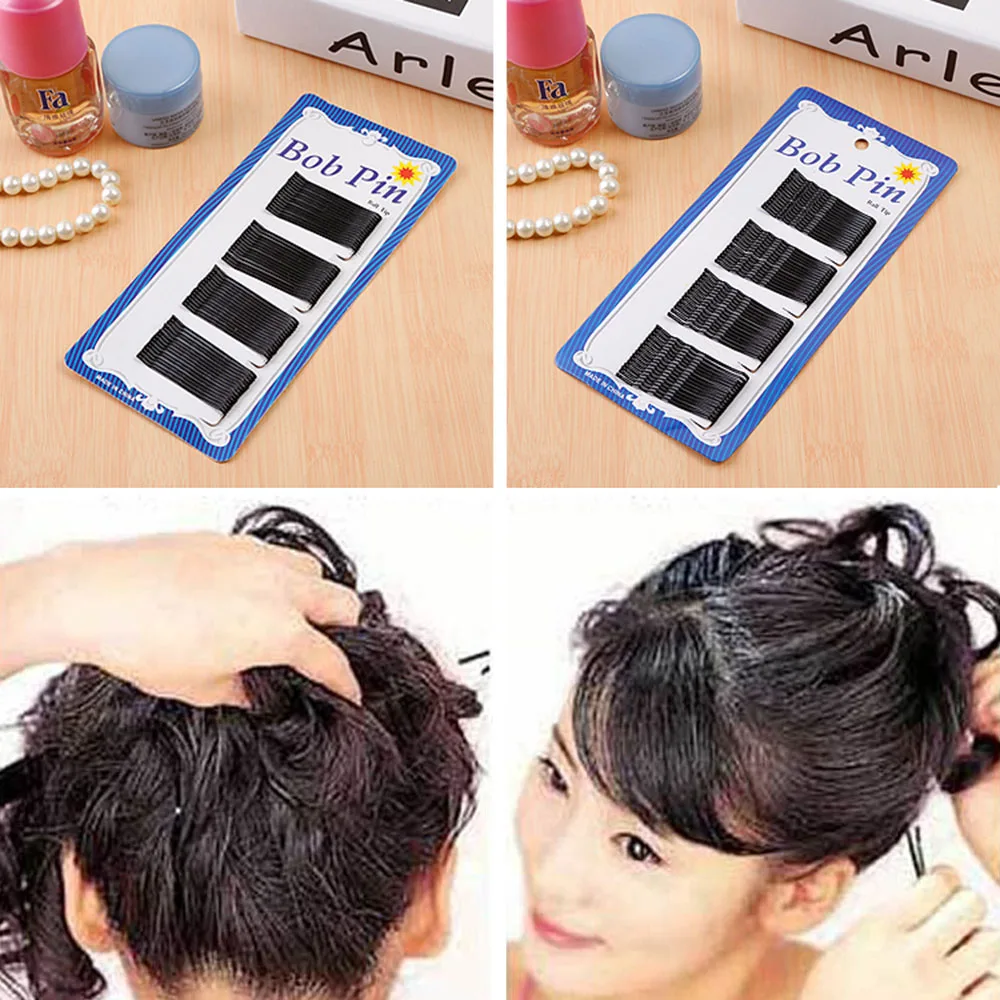 

60Pcs/Set Black Hairpins Invisible Hair Clips Flat Top Grips Hair Salon Hairpin Hair Tool Flat Top Hair Clips Accessories