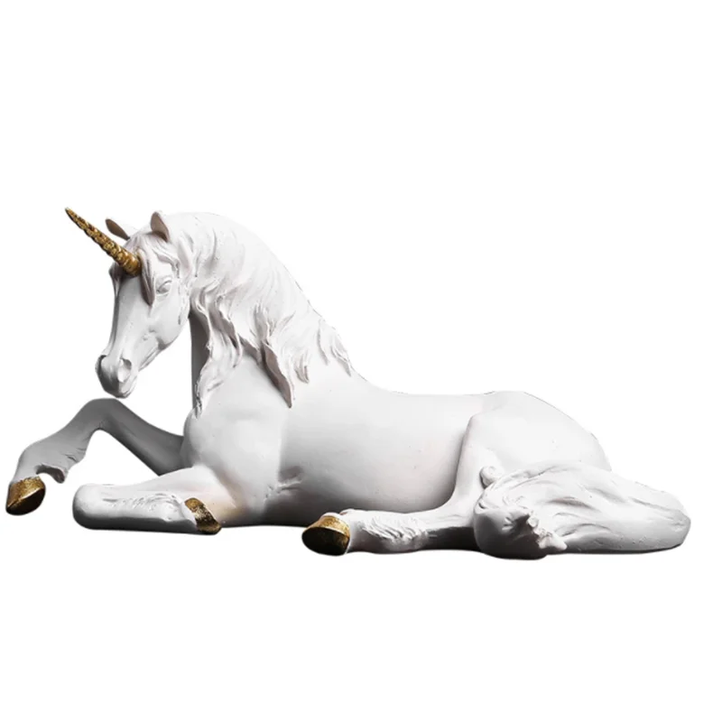 Скандинавский домашний декор единорог лошадь ремесла из смолы украшения для
