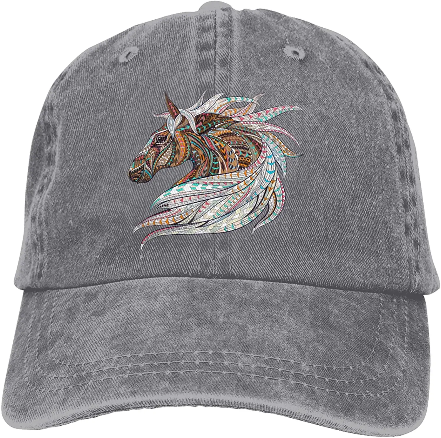 

Colorful Horse Adjustable Cowboy Cap Outdoor Sport for Adult Gifts Baseball Cap