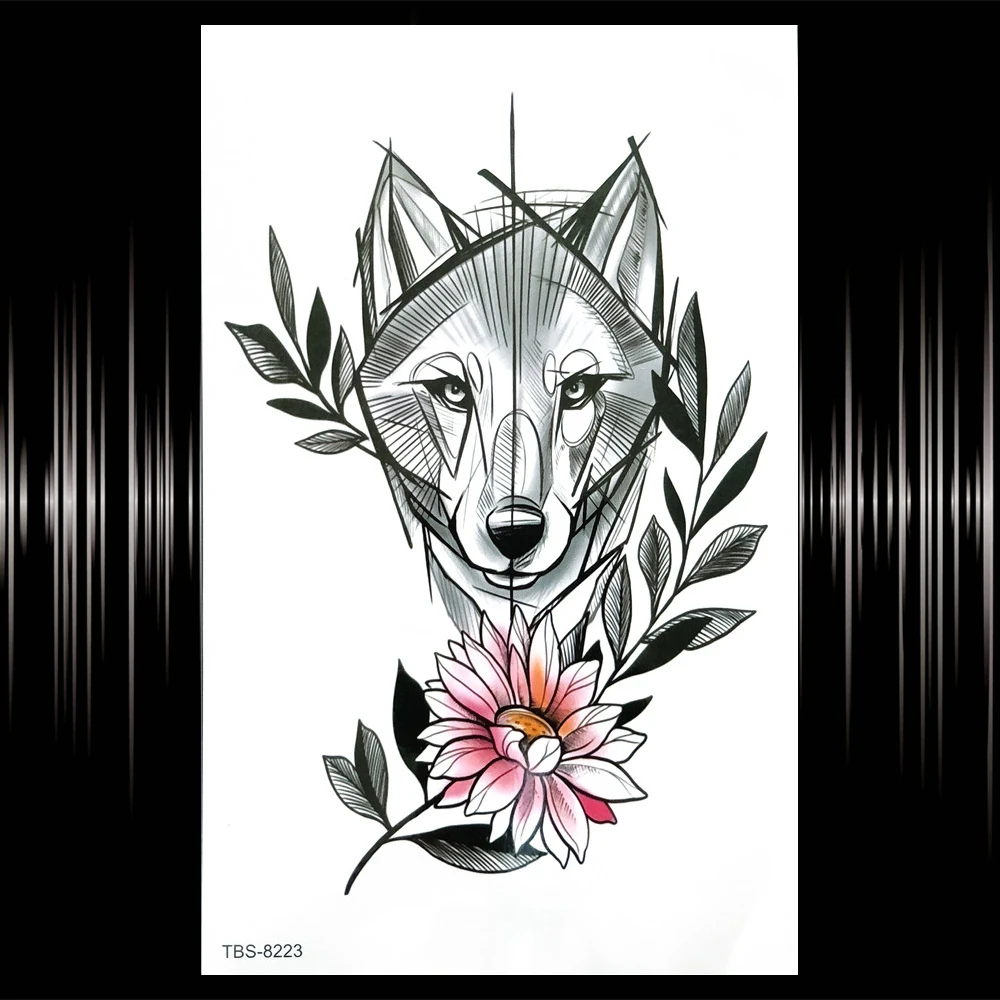 Роза Мандала временные тату хной для женщин девушек Геометрическая Лилия