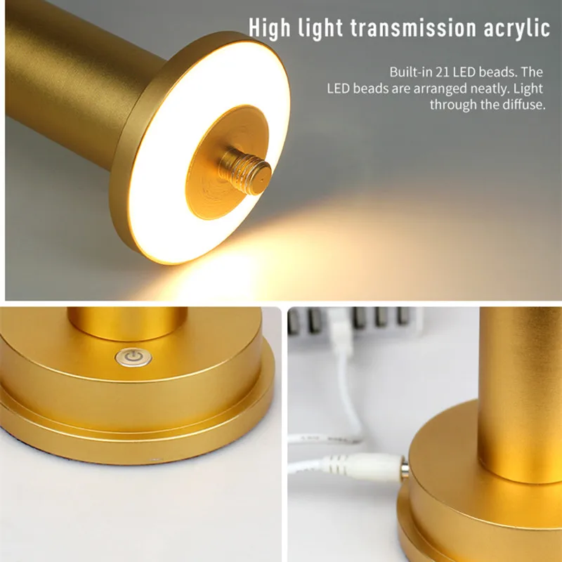 Скидка Тканевая Настольная лампа с регулируемой яркостью для отеля, беспроводной светодиодный светильник для бара, кафе, дома, офиса, ресторана, ...