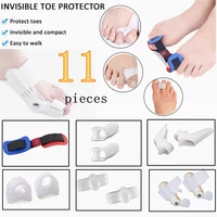 11pcsset corrector gel pad stretcher nylon hallux valgus protector guard toe separator orthopedic straightener foot care tool