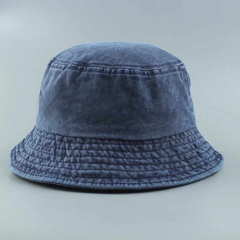

2021 New Foldable Fisherman Hat Washed Denim Bucket Hats Unisex Fashion Bob Caps Hip Hop Gorros Men Women Panama Bucket Cap