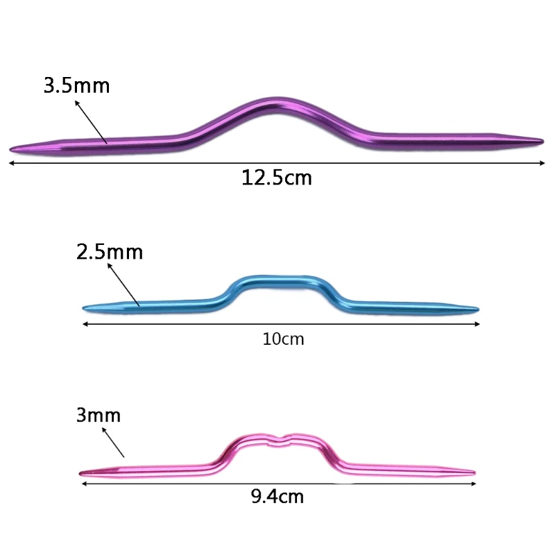 3 шт. Вязание иглы шпильки вязальные крючки для шитья с ажурным трикотажным