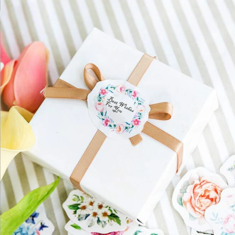 

2 PCS Flower Pocket Sticker Shaped Seal Sticker Boxed Sticker наклейки