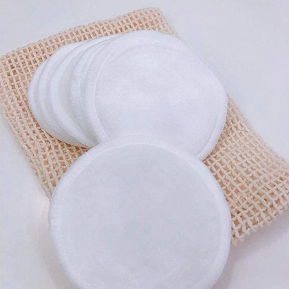 

10PC Reusable Cotton Pads Makeup Remover Pads Washable Round Bamboo Make Up Pads Cloth Nursing Pads Skin Care Tool Skin Cleaning