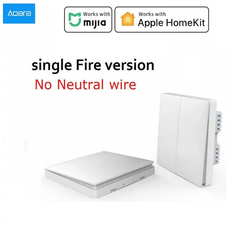 

Aqara Wall switch Zigbee Wireless switch Key Smart Light Control single Fire No Neutral by Smart Home APP or Homekit Remote