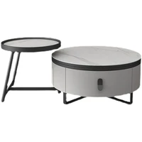 tt modern minimalist designer stone plate round tea table size combination personality creative rotational storage