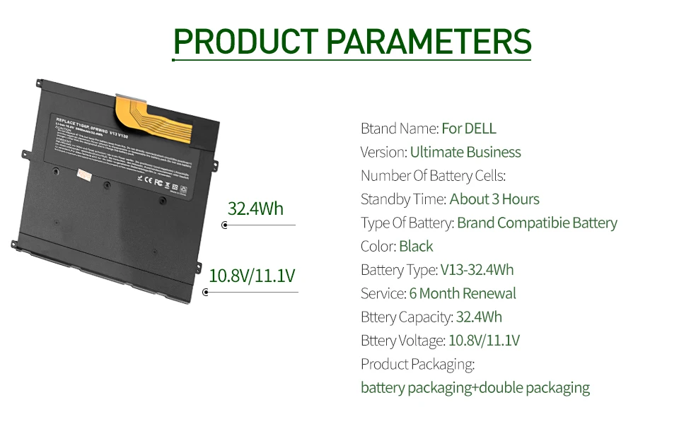 ApexWay 11,1 v 3000mAh лаптоп с Батарея для dell 0NTG4J 0PRW6G 0449TX PRW6G T1G6P, для dell Vostro V13 V13Z V130 V1300