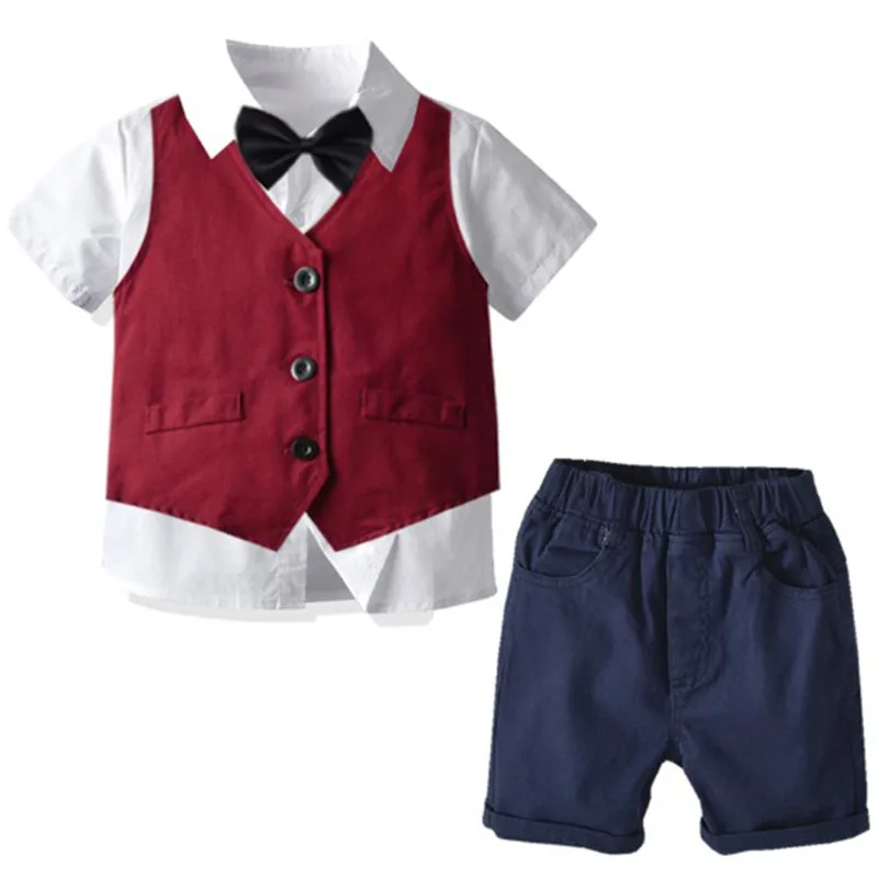 3 шт./комплект однобортный короткий костюм для мальчиков|Блейзеры| |