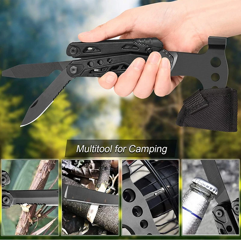 

Multitool Axe Hammer Outdoor Camping Tool 15 In 1 Hatchet Axe Saw Screwdriver Pliers Multistyle Wilderness Survival Accessories