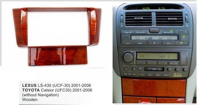 Двойная Din Автомобильная панель для Lexus LS430 LS-430 Toyota celyor 2001-2006 радио DVD стереопанель