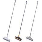 Щетка для чистки пола 2 в 1, регулируемая длинная щетка из нержавеющей стали, со съемной жесткой щетиной для чистки плитки