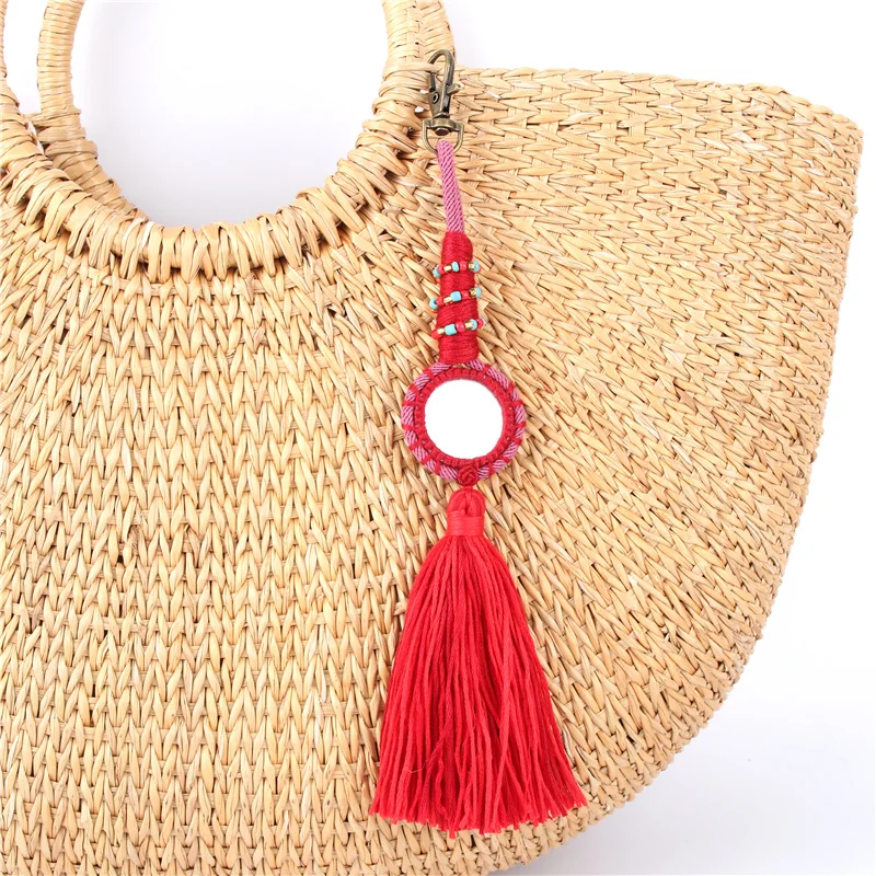 1 шт. Ленточки сумочек с зеркалом брелок в богемном стиле ручной работы