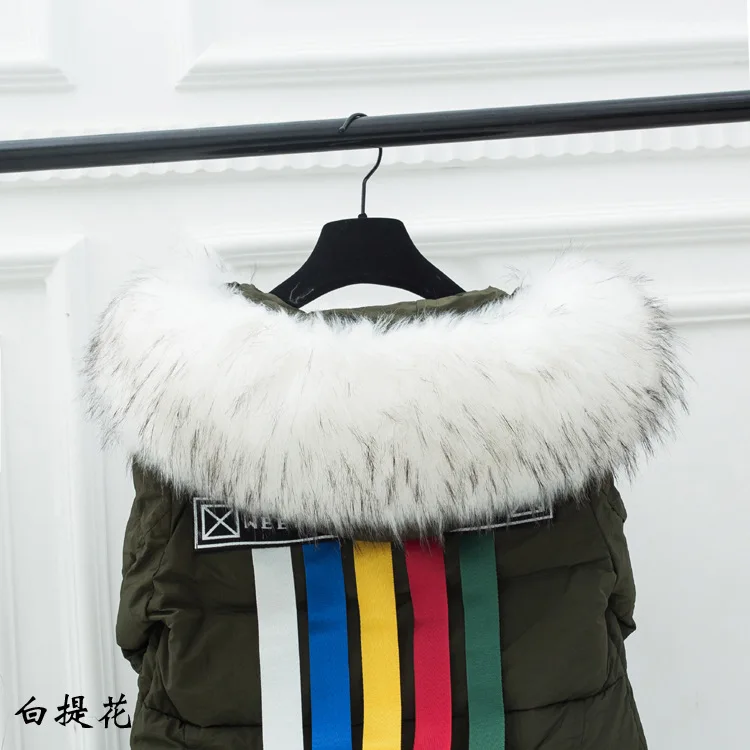 Qearlsart из искусственного меха енота зимные воротники шарфы для женщин капюшон