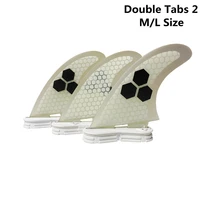 upsurf double tabs 2 ml size white color surfboard fin fiberglass honeycomb fins double tabs 2 fin good quality