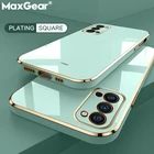 Роскошный Гальванизированный чехол с квадратной рамкой для телефона Samsung Galaxy S22 S21 S20 FE Plus A82 A72 A52 A32 A22, силиконовый чехол с покрытием