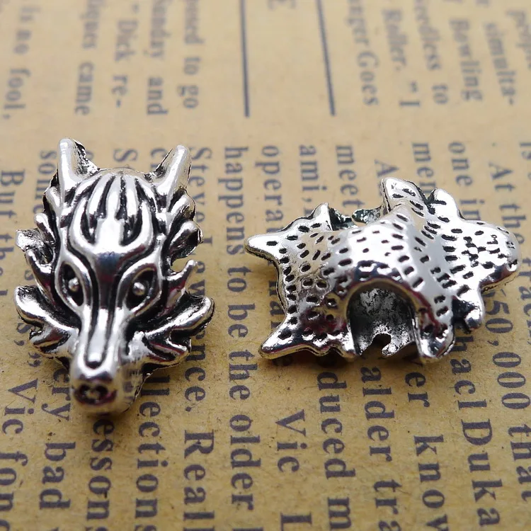 

Jewelry Charms 4 Pieces 13x18mm Antique Silver Color Wolf Head Beads Charms
