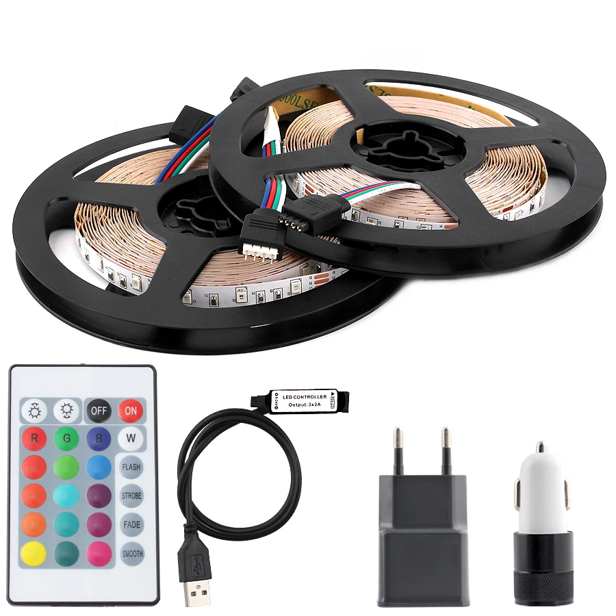 Светодиодная ленсветильник RGB для подсветки телевизора с контроллером на 3 или 24