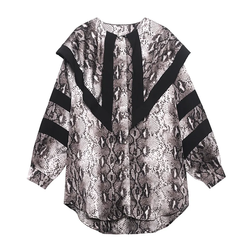 

Masss Wasss 2021 Fashion Spring Streetwear Womens Printed Loose Shirts Ladies Vintage Punk Blouses Female Gothic Oversized Tops