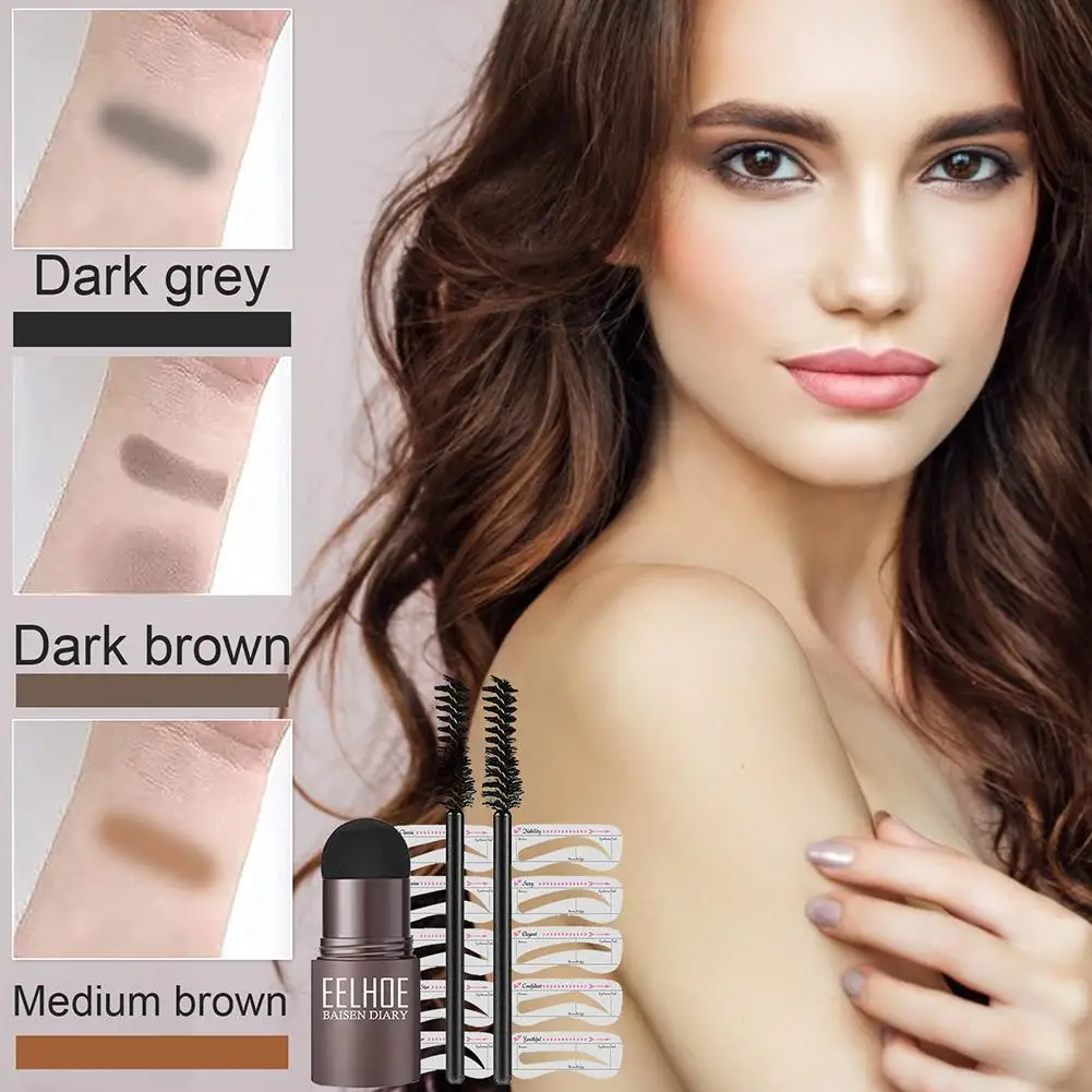 Dropship Professional Eye Brow One Step Eyebrow Stamp Shaping Kit Set Gel Makeup Magic Stencils Brushe | Красота и здоровье