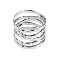 new fashion wide 5 ring twining ring creative punk silver color ring size 6 10