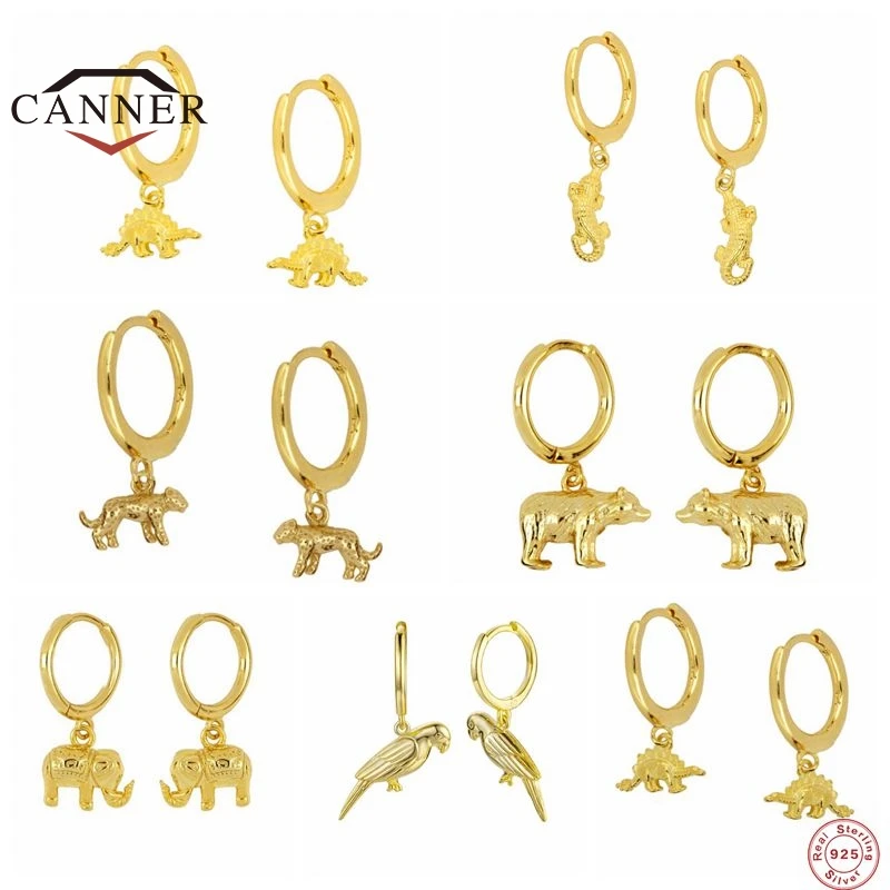 

Серьги-подвески женские из серебра 925 пробы, в виде животных