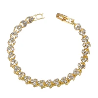 fashionable and exquisite 17cm roman crystal metal color drip glazed zircon womens geometric luxury gift bracelet jewelry