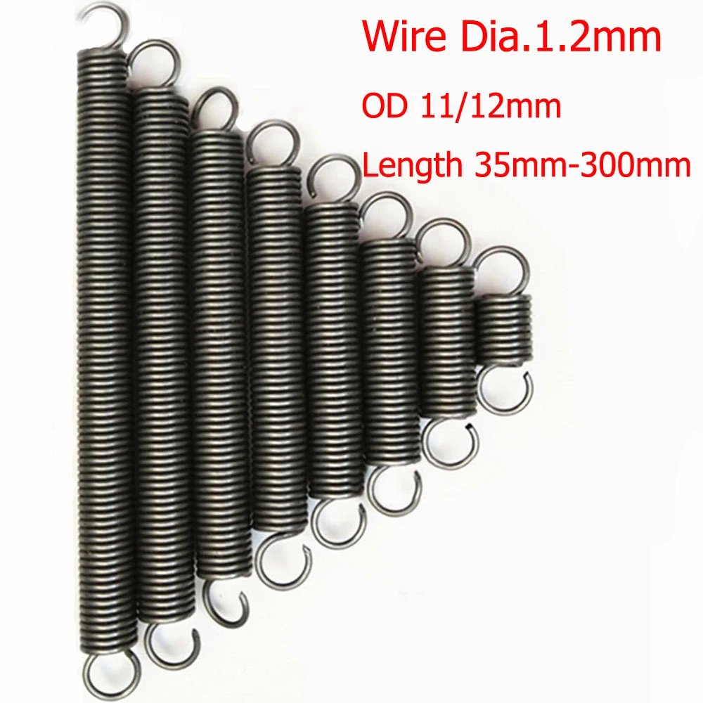 

Удлинительные пружины 2 шт., диаметр провода 1,2 мм, Длина 35-300 мм, внешний диаметр 11/12 мм