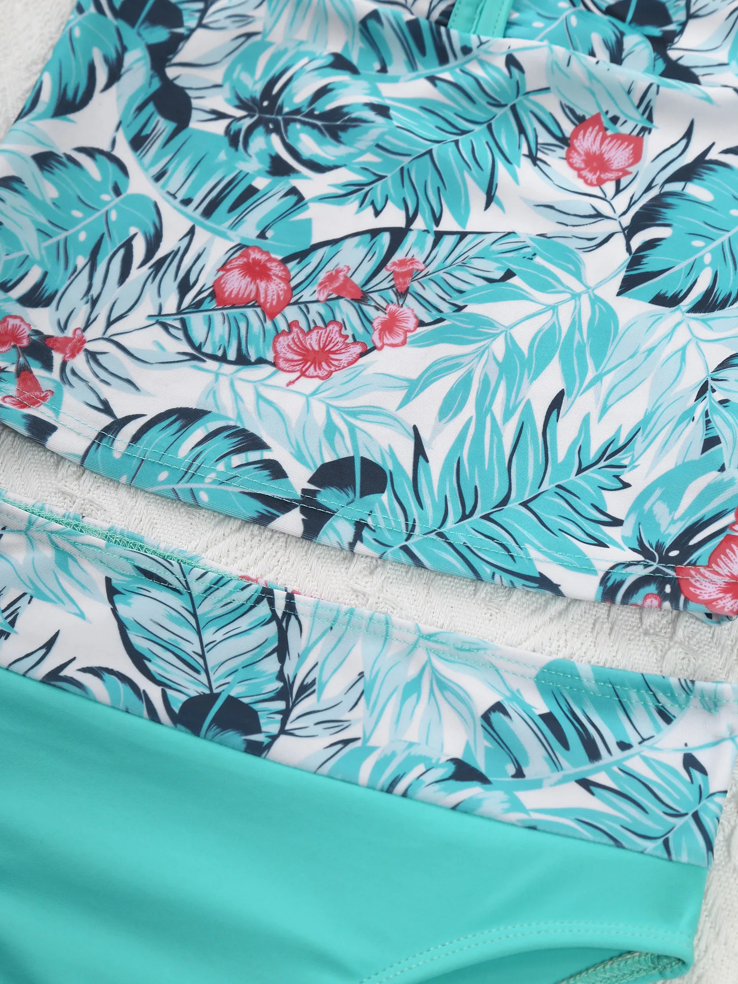 Летняя одежда для купания TiaoBug девочек 3 шт. с принтом V-образным вырезом на