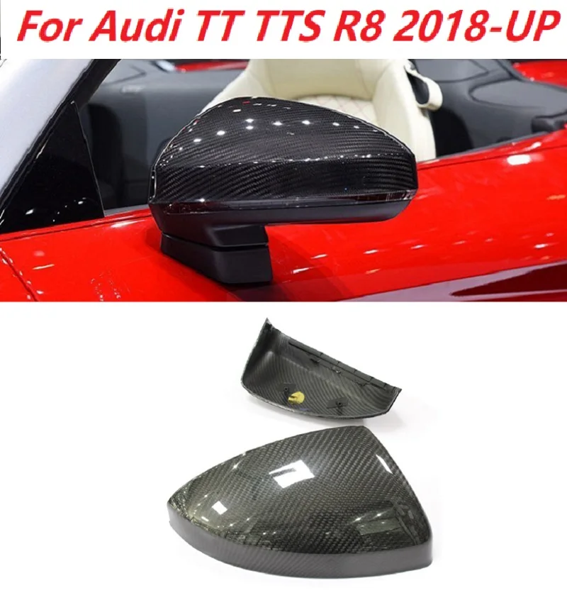 

Чехол из сухого углеродного волокна для Audi R8 TT TTS R8 2018 с колпачками из углеродного волокна, Стайлинг автомобиля с/без полосы