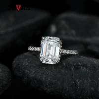 oevas 100 925 sterling silver sparking aaaaa zircon wedding rings for women high carbon diamond bridal fine jewelry wholesale