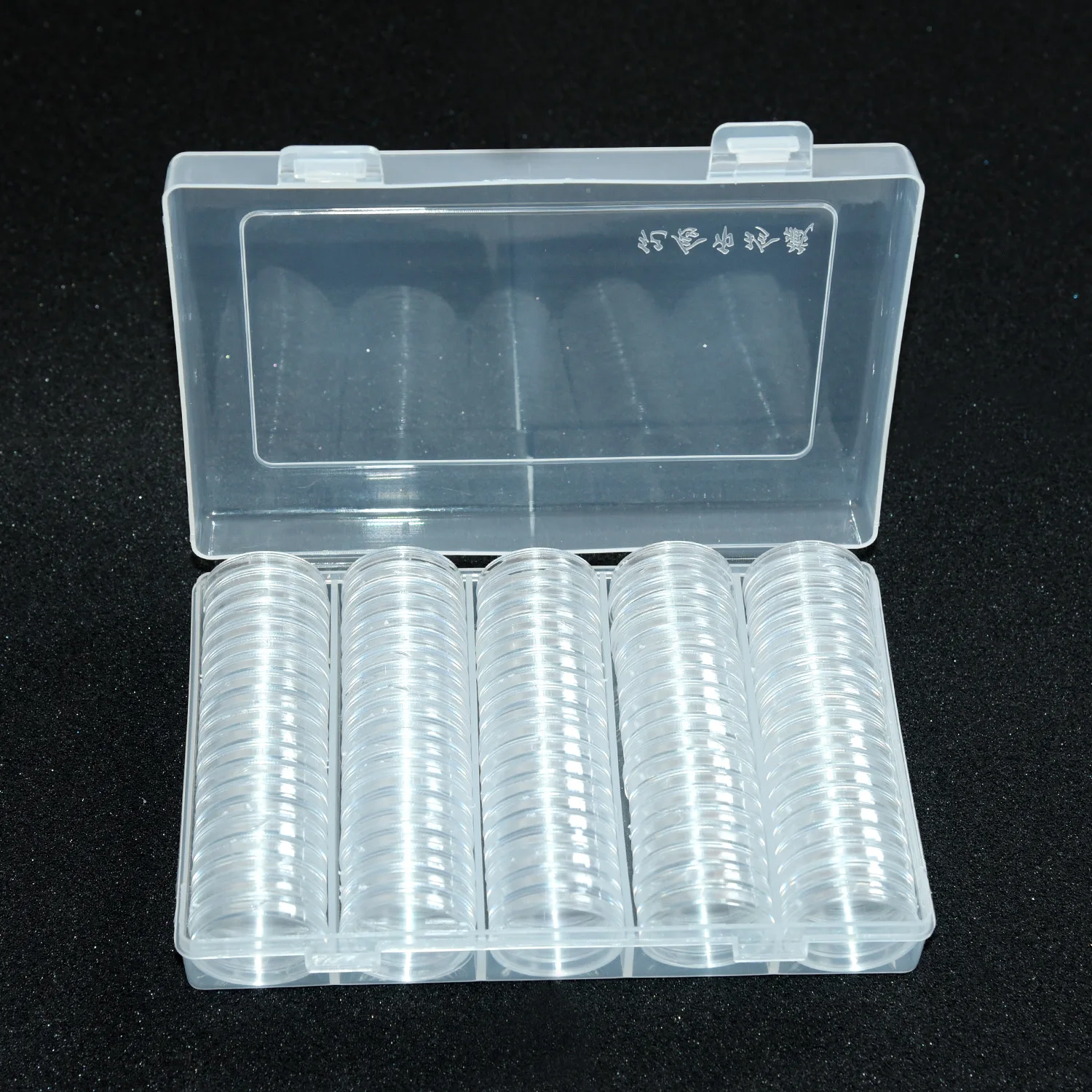 100pcs 27mm Round Plastic Holder Capsules Container with Storage Organizer Box Foam Gasket for Coin Collection Case | Дом и сад