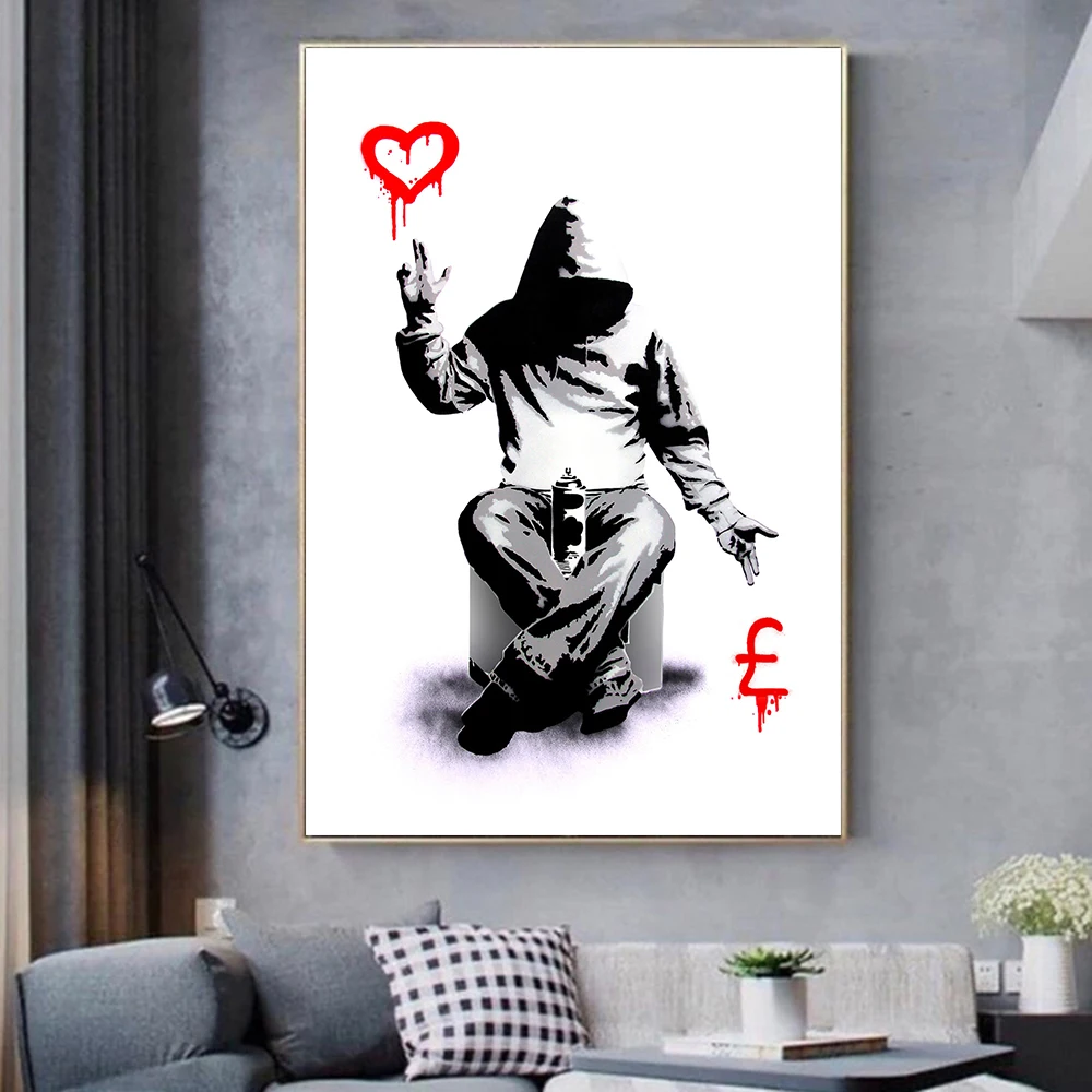 

Funny Banksy Graffiti Art Canvas Painting Posters And Prints Bedroom Decoration Canvas Wall Art Pictures Living Room Home Decor