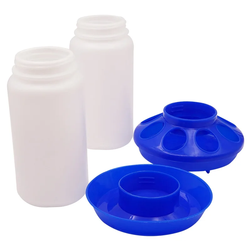 Поилка для кур/кормушки устройство кормления куриных и других птиц 1 л синяя