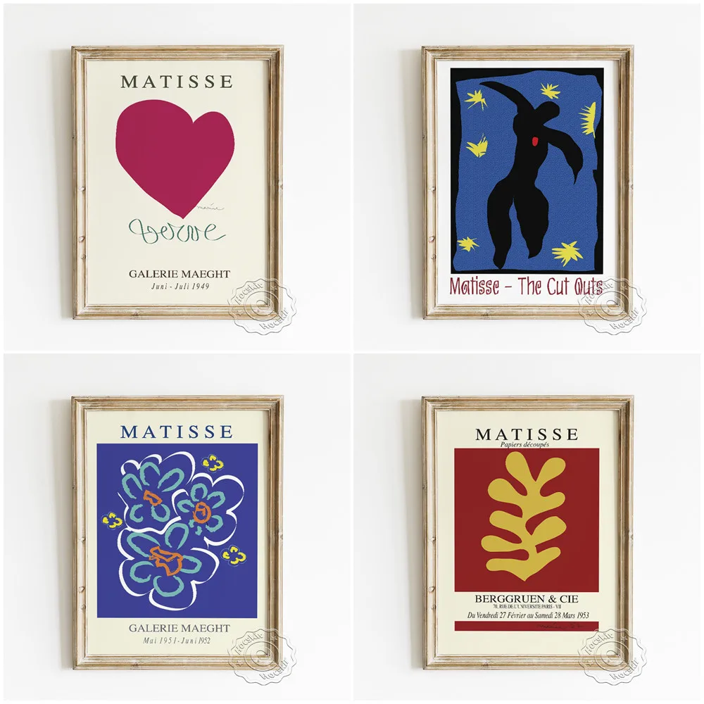 

Henri Matisse Exhibition The Cut Outs Museum Poster, The Fall Of Icarus Lithograph Prints, Abstract Geometry Shape Home Decor