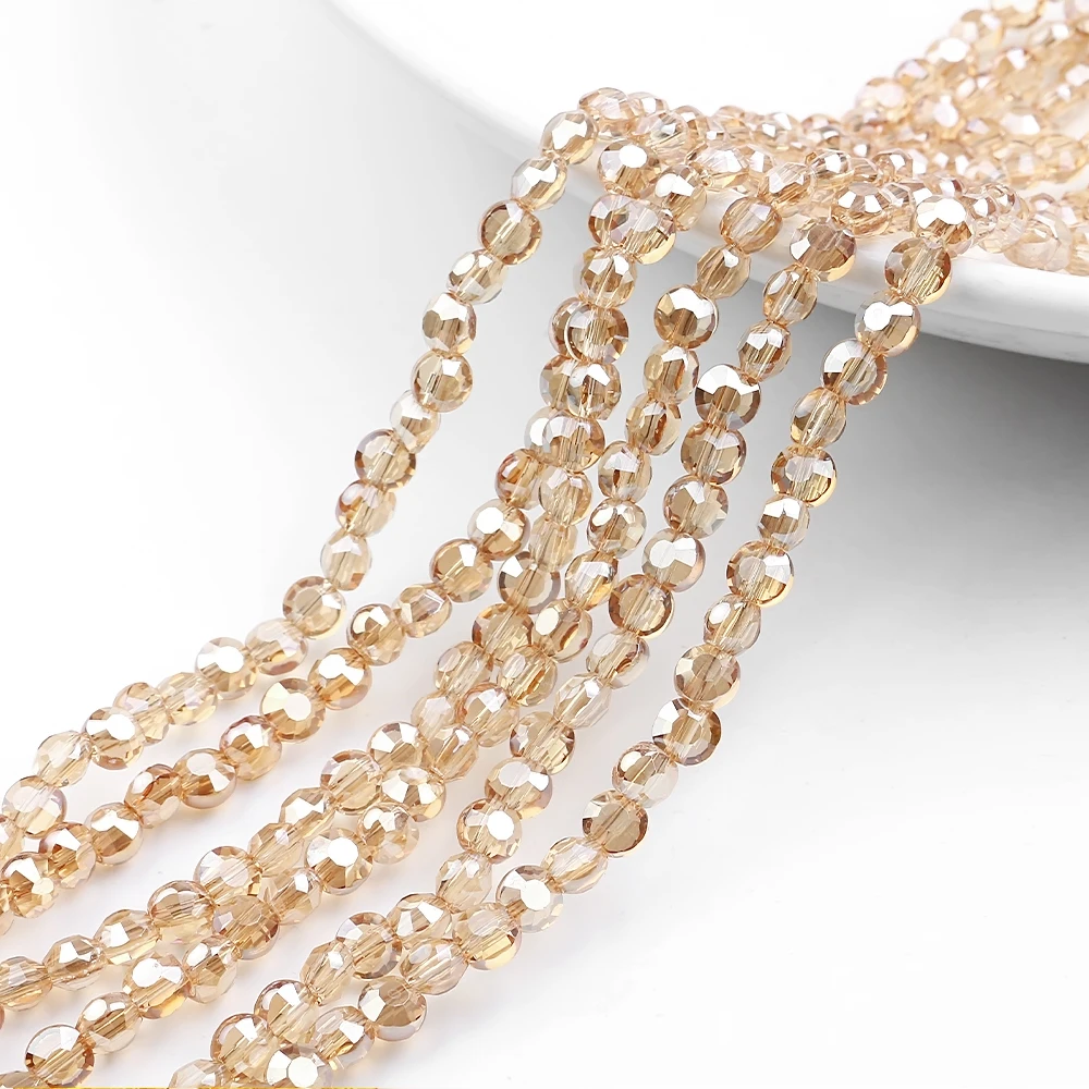 Прозрачные цветные чешские стеклянные плоские бусины красные 6 мм Кристальные