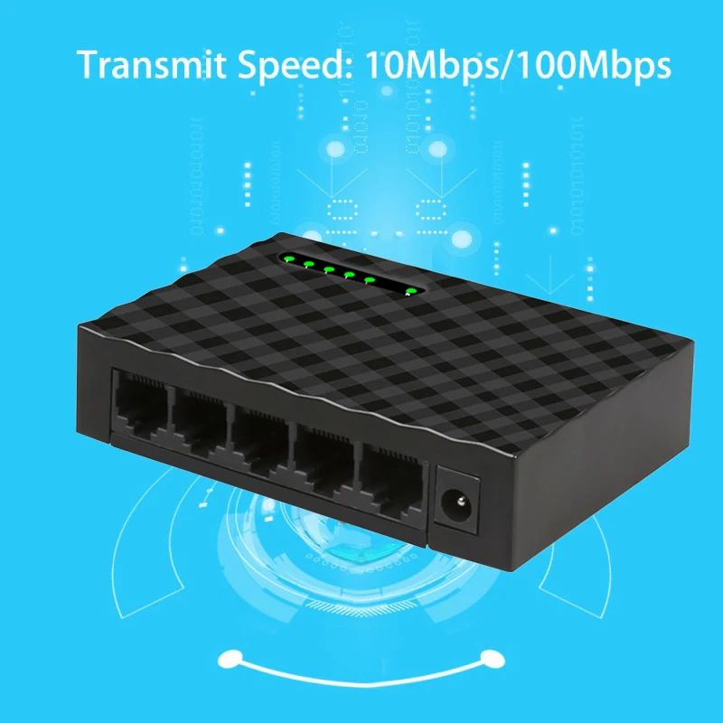Коммутатор Gigabit с 5 портами, 10/100 Мбит/с, RJ45 LAN Ethernet