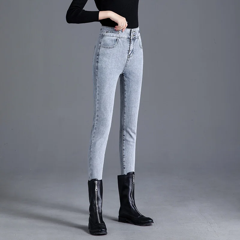 

Women Pants New Fashion Low Waist Jeans Spring 2021 Aesthetic Excellent Design Cropped Trousers Cotton Pencil Skinny Leggins