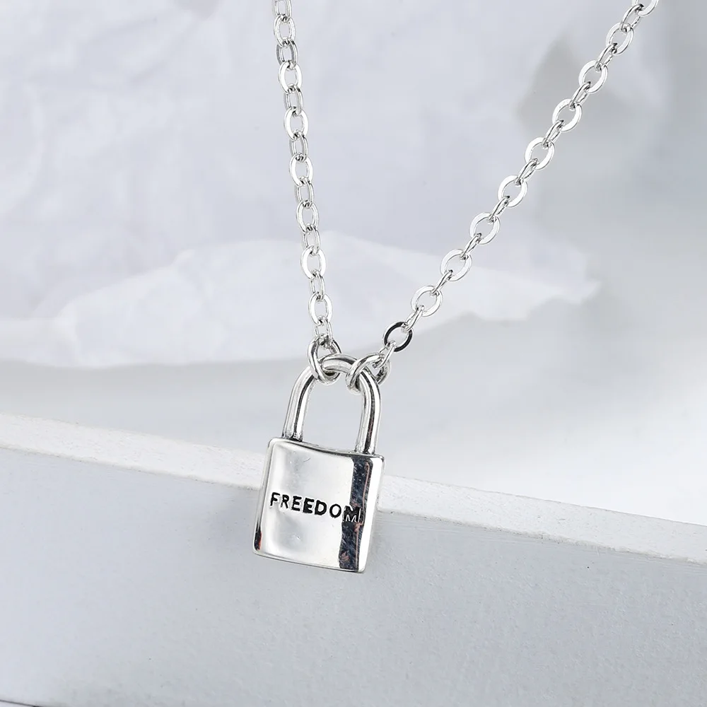 

Original Design S925 Sterling Silver Letter Key Lock Necklace for Women Luxury Quality Jewelry Fashion Vintage Choker Pendant