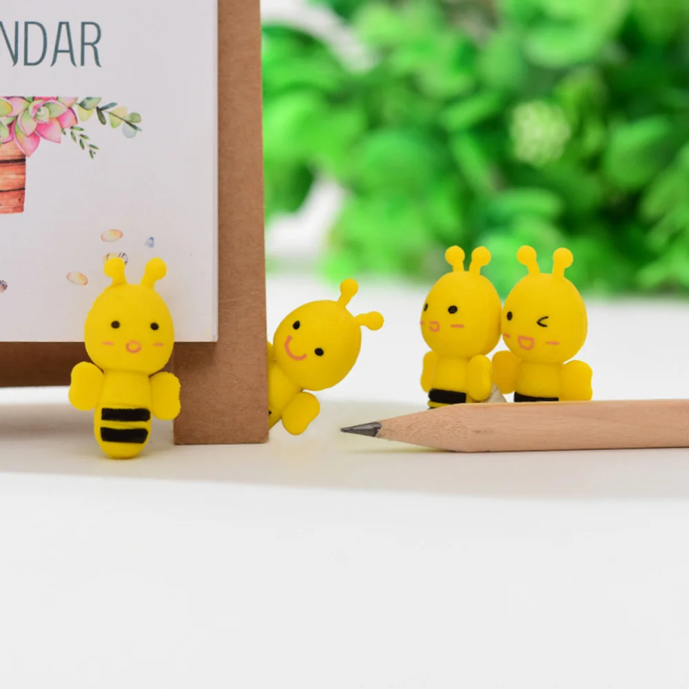 

20pcs Creative Bee Shape Eraser Cartoon Eraser Lovely Animal Shape Eraser School Stationery for Students