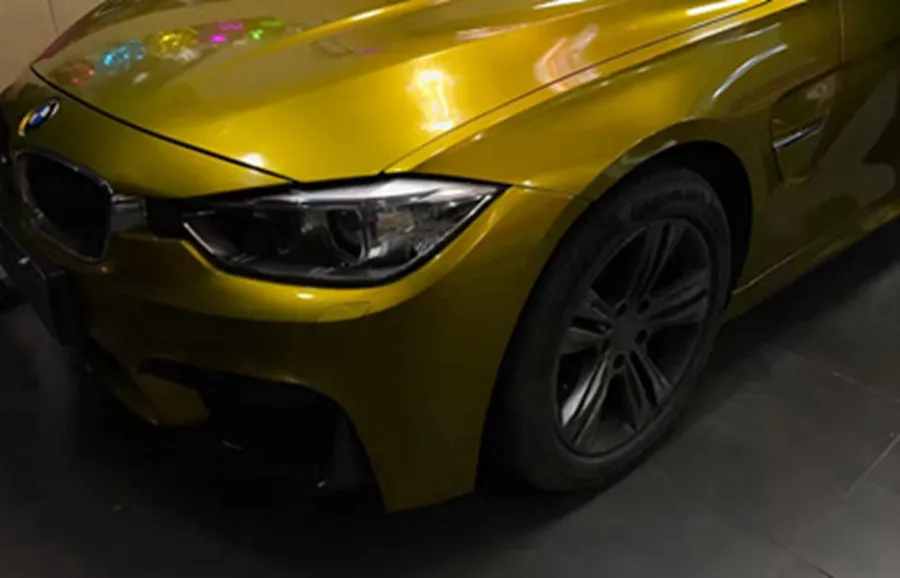 Желтое золото жемчужный блеск металлик конфеты виниловая обертка для всего