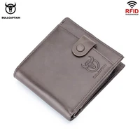 bullcaptain genuine leather mens wallet coin purse small wallet retro short wallet british casual multifunction wallet