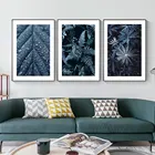 Плакат с голубыми листьями, Аралия, растения, холст, живопись, Берн, естественное искусство, Современная растительная Настенная картина для гостиной, домашний декор